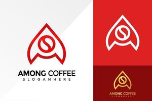 carta a design de logotipo de café, vetor de logotipos de negócios de identidade de marca, logotipo moderno, modelo de ilustração vetorial de designs de logotipo