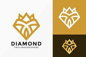 design de vetor de logotipo de rei diamante de luxo. emblema abstrato, conceito de projetos, logotipos, elemento de logotipo para modelo.