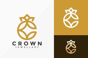 letra c desenho de vetor logotipo coroa. emblema abstrato, conceito de projetos, logotipos, elemento de logotipo para modelo.