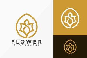 elegante design de logotipo de flor de lótus, logotipos minimalistas modelos de ilustração vetorial vetor