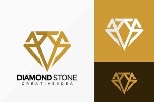 design de vetor de logotipo de pedra de diamante de luxo. emblema abstrato, conceito de projetos, logotipos, elemento de logotipo para modelo.