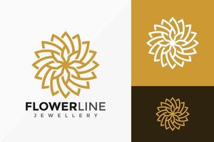 desenho de vetor logotipo geométrico de flores de arte de linha de luxo. emblema abstrato, conceito de projetos, logotipos, elemento de logotipo para modelo.