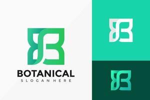 letra b design de vetor logotipo criativo botânico. emblema abstrato, conceito de projetos, logotipos, elemento de logotipo para modelo.