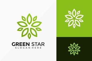 design de logotipo criativo de estrela verde. modelo de ilustração vetorial de designs de logotipos de ideias modernas vetor