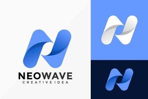 letra n onda design de logotipo de empresa de negócios. emblema abstrato, conceito de projetos, logotipos, elemento de logotipo para modelo. vetor