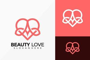 letra um design de logotipo de amor de beleza. modelo de ilustração vetorial de designs de logotipos de ideia moderna vetor