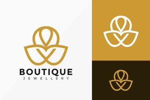 design de logotipo de boutique de flores elegante, modelos de ilustração vetorial de designs criativos de logotipos modernos vetor