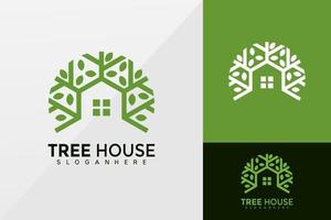 vetor de logotipo de negócios de casa na árvore, design de logotipos de identidade de marca, logotipo moderno, modelos de ilustração vetorial de designs de logotipo