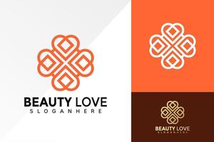 design de logotipo de amor de beleza, vetor de logotipos de ornamento de floco de neve, logotipo moderno, modelo de ilustração vetorial de designs de logotipo