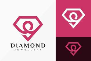 design de vetor de logotipo de joias de diamante de arte de luxo. emblema abstrato, conceito de projetos, logotipos, elemento de logotipo para modelo.