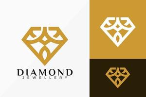 carta de luxo uma linha de design de vetor de logotipo de joia de diamante de arte. emblema abstrato, conceito de projetos, logotipos, elemento de logotipo para modelo.