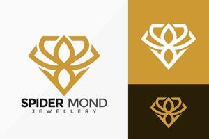 luxo spider line art diamante logo vector design. emblema abstrato, conceito de projetos, logotipos, elemento de logotipo para modelo.