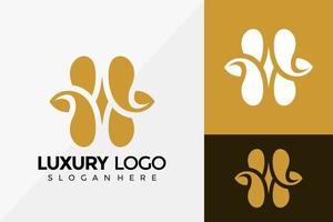 letra h design de logotipo de luxo, logotipos de identidade de marca modelos de ilustração vetorial vetor