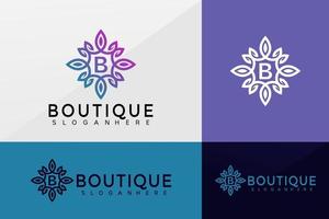 vetor de logotipo de boutique de flores, design de logotipos de lótus, logotipo moderno, modelo de ilustração vetorial de designs de logotipo