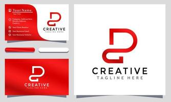 letra inicial pd ilustração em vetor design de logotipo criativo, minimalista elegante, modelo de cartão de empresa moderno