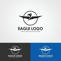 logotipo abstrato de mosca de águia, logotipo de mosca de águia de cabeça negativa vetor