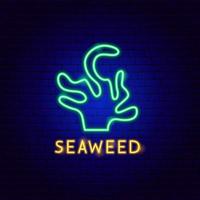 etiqueta neon de algas marinhas vetor