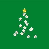 enfeite de flores para decoração de árvore de natal vetor