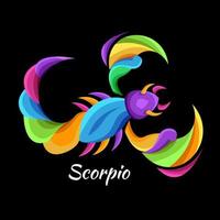 ilustração de personagem do zodíaco de Escorpião com desenho colorido ou estilo wpap. para impressão de camisetas, pôsteres e mercadorias. vetor eps10. arte animal