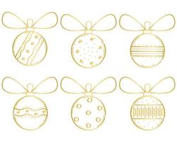 ilustração vetorial isolada de bolas de natal douradas vetor