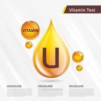 vitamina u sol ícone conjunto de coleta, colecalciferol corporal. gota dourada do complexo vitamínico. médico para ilustração vetorial de saúde vetor