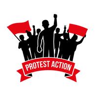 Emblema de ação de protesto vetor
