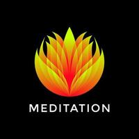 modelo e símbolo de logotipo de meditação vetor