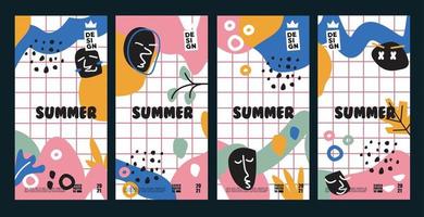coleção de design de vetor de baground de verão de fundos de pôster de verão para pôsteres, capas