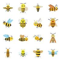 abelha de desenho animado da moda vetor