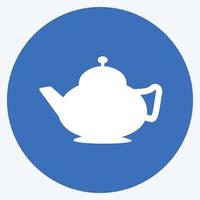 ícone de chá árabe - estilo sombra longa - ilustração simples vetor