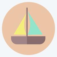 ícone barco de brinquedo - estilo plano - ilustração simples vetor