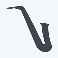 ícone saxofone - estilo glifo - ilustração simples, bom para impressões, anúncios, etc. vetor