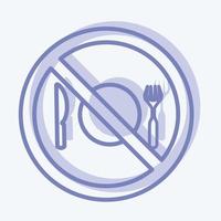 ícone sem comida - estilo de dois tons - ilustração simples vetor