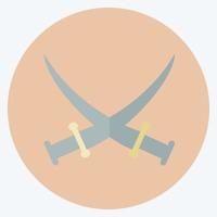 ícone duas espadas - estilo plano - ilustração simples vetor