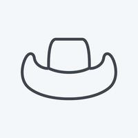 chapéu de cowboy ícone - estilo de linha - ilustração simples, bom para impressões, anúncios, etc. vetor