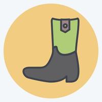 bota de cowboy ícone - estilo companheiro de cor - ilustração simples, boa para impressões, anúncios, etc. vetor