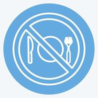 ícone sem comida - estilo olhos azuis - ilustração simples vetor