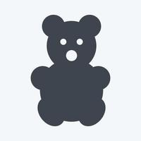 ícone de urso de pelúcia - estilo glifo - ilustração simples vetor