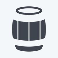 ícone barril - estilo glifo - ilustração simples, bom para impressões, anúncios, etc. vetor