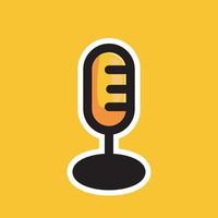 ícone de podcast mic. símbolo de objeto de ferramenta de tiro, perfeito para talk shows vetor