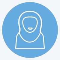 ícone mulher islâmica - estilo olhos azuis - ilustração simples vetor