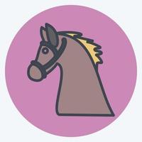 ícone cavalo - estilo companheiro de cor - ilustração simples, bom para impressões, anúncios, etc. vetor