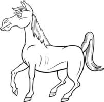 desenho engraçado cavalo fazenda personagem animal livro para colorir vetor