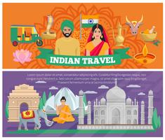 Banners de viagens indianos vetor