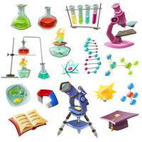 Conjunto de ícones decorativos de ciência