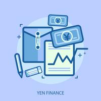 yen financiar conceitual ilustração design vetor