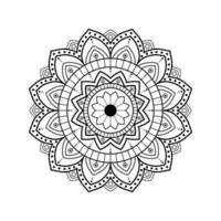 mão desenhada flor mandala para colorir página vetor