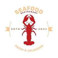 gráfico de vetor de ilustração do logotipo de restaurante de frutos do mar de lagosta. perfeito para usar em empresas alimentícias