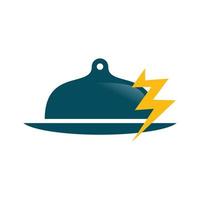 ilustração vetorial gráfico do logotipo do cloche de comida de trovão. perfeito para usar em empresas alimentícias vetor