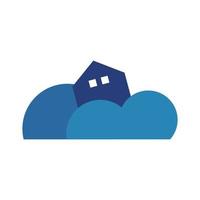 ilustração vetorial gráfico do logotipo da casa na nuvem vetor
